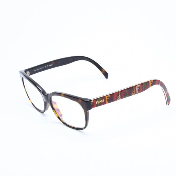 FENDI フェンディ 眼鏡 メガネ アイウェア FFロゴ ブラウン マルチカラー F 1008A サイズ140 美品 中古 4a008286