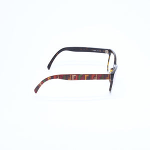FENDI フェンディ 眼鏡 メガネ アイウェア FFロゴ ブラウン マルチカラー F 1008A サイズ140 美品 中古 4a008286