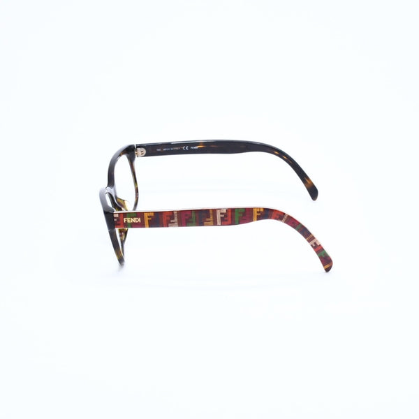 FENDI フェンディ 眼鏡 メガネ アイウェア FFロゴ ブラウン マルチカラー F 1008A サイズ140 美品 中古 4a008286
