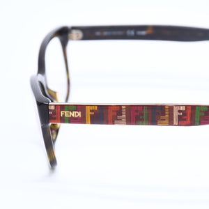 FENDI フェンディ 眼鏡 メガネ アイウェア FFロゴ ブラウン マルチカラー F 1008A サイズ140 美品 中古 4a008286
