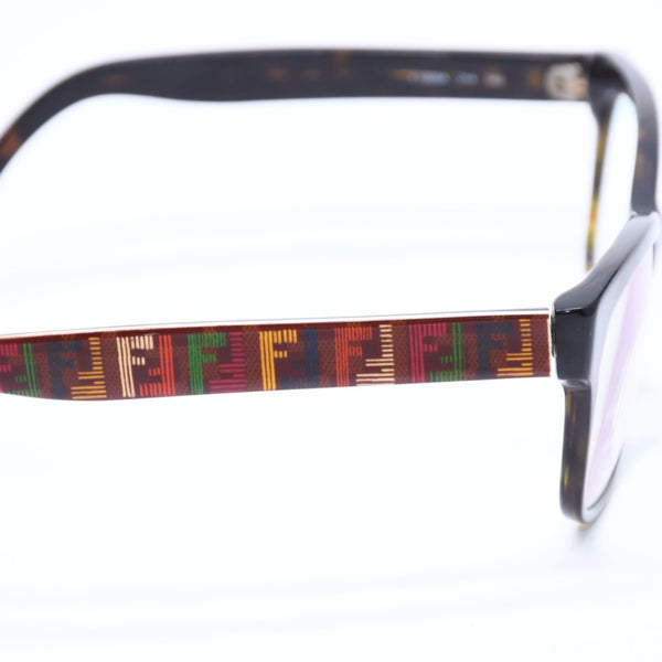 FENDI フェンディ 眼鏡 メガネ アイウェア FFロゴ ブラウン マルチカラー F 1008A サイズ140 美品 中古 4a008286