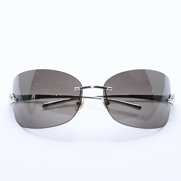 Cartier カルティエ Sunglasses サングラス アイウェア パンテール柄 パンサー グレー シルバー金具 5348321 ◻︎ T1 サイズ110 美品 中古 4a008288