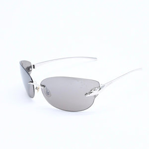 Cartier カルティエ Sunglasses サングラス アイウェア パンテール柄 パンサー グレー シルバー金具 5348321 ◻︎ T1 サイズ110 美品 中古 4a008288