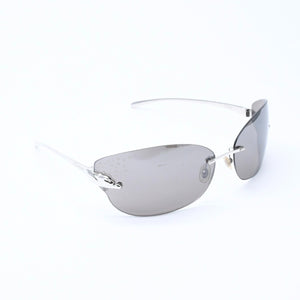 Cartier カルティエ Sunglasses サングラス アイウェア パンテール柄 パンサー グレー シルバー金具 5348321 ◻︎ T1 サイズ110 美品 中古 4a008288