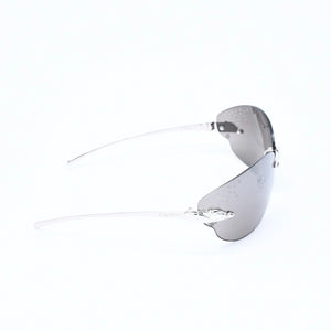 Cartier カルティエ Sunglasses サングラス アイウェア パンテール柄 パンサー グレー シルバー金具 5348321 ◻︎ T1 サイズ110 美品 中古 4a008288