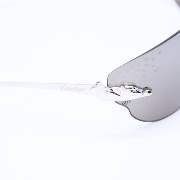 Cartier カルティエ Sunglasses サングラス アイウェア パンテール柄 パンサー グレー シルバー金具 5348321 ◻︎ T1 サイズ110 美品 中古 4a008288