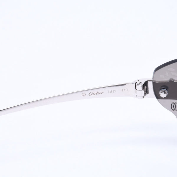 Cartier カルティエ Sunglasses サングラス アイウェア パンテール柄 パンサー グレー シルバー金具 5348321 ◻︎ T1 サイズ110 美品 中古 4a008288
