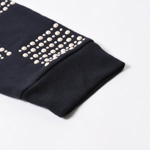 極美品 LOUIS VUITTON ルイヴィトン パーカー ダミエ 2024SS LVロゴ エンブロイダリー 刺繍 RM241 GOS HQY62W ネイビー サイズM 中古 4a007201