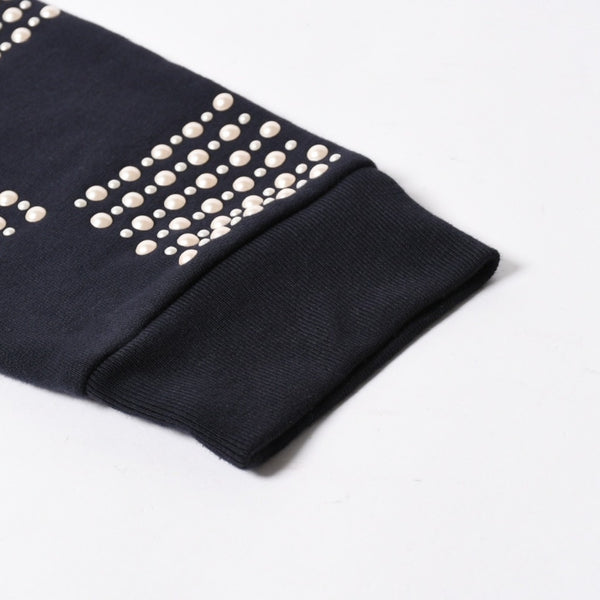 極美品 LOUIS VUITTON ルイヴィトン パーカー ダミエ 2024SS LVロゴ エンブロイダリー 刺繍 RM241 GOS HQY62W ネイビー サイズM 中古 4a007201