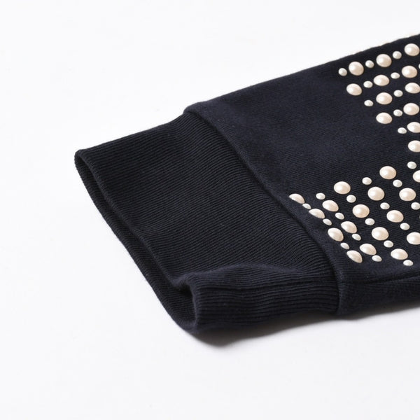 極美品 LOUIS VUITTON ルイヴィトン パーカー ダミエ 2024SS LVロゴ エンブロイダリー 刺繍 RM241 GOS HQY62W ネイビー サイズM 中古 4a007201