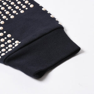極美品 LOUIS VUITTON ルイヴィトン パーカー ダミエ 2024SS LVロゴ エンブロイダリー 刺繍 RM241 GOS HQY62W ネイビー サイズM 中古 4a007201