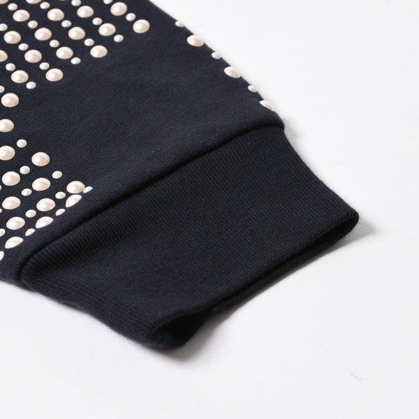 極美品 LOUIS VUITTON ルイヴィトン パーカー ダミエ 2024SS LVロゴ エンブロイダリー 刺繍 RM241 GOS HQY62W ネイビー サイズM 中古 4a007201