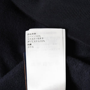 極美品 LOUIS VUITTON ルイヴィトン パーカー ダミエ 2024SS LVロゴ エンブロイダリー 刺繍 RM241 GOS HQY62W ネイビー サイズM 中古 4a007201