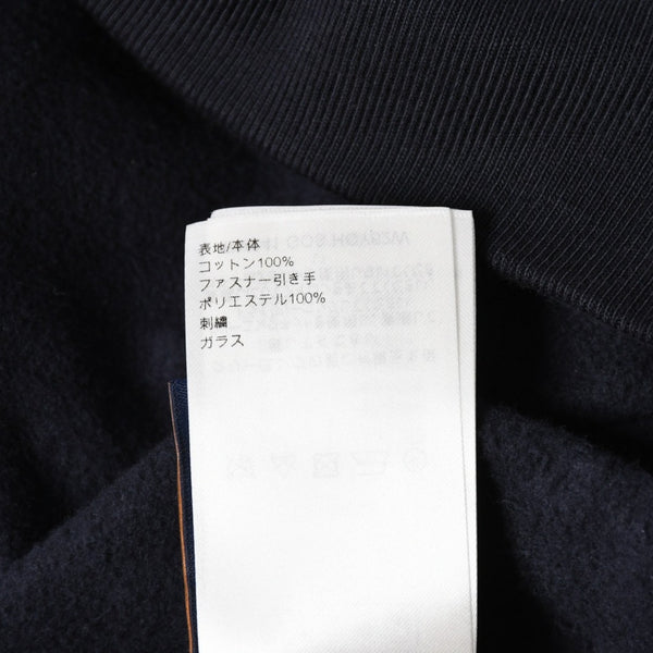 極美品 LOUIS VUITTON ルイヴィトン パーカー ダミエ 2024SS LVロゴ エンブロイダリー 刺繍 RM241 GOS HQY62W ネイビー サイズM 中古 4a007201