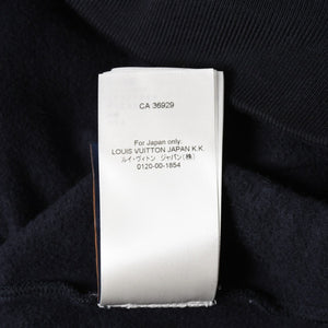 極美品 LOUIS VUITTON ルイヴィトン パーカー ダミエ 2024SS LVロゴ エンブロイダリー 刺繍 RM241 GOS HQY62W ネイビー サイズM 中古 4a007201