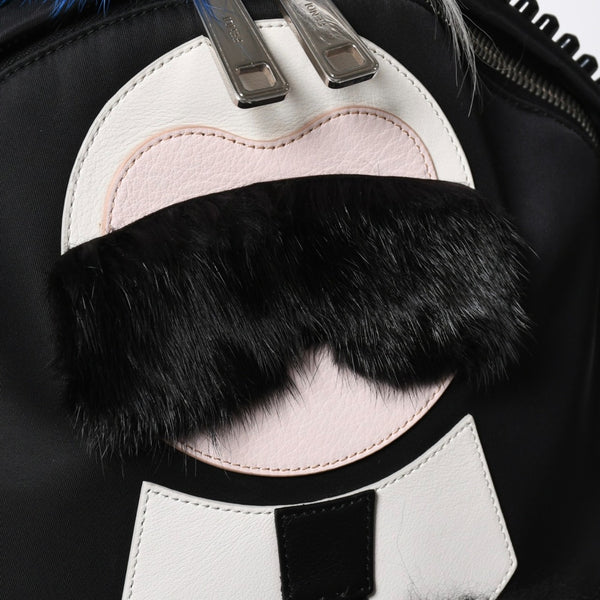 極美品 FENDI フェンディ カール・ラガーフェルド カーリト リュック バッグパック 7VZ016 ナイロン ブラック モンスター 中古 4a006985