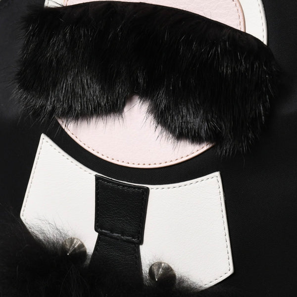 極美品 FENDI フェンディ カール・ラガーフェルド カーリト リュック バッグパック 7VZ016 ナイロン ブラック モンスター 中古 4a006985