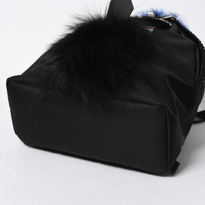 極美品 FENDI フェンディ カール・ラガーフェルド カーリト リュック バッグパック 7VZ016 ナイロン ブラック モンスター 中古 4a006985