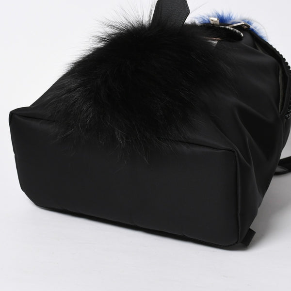極美品 FENDI フェンディ カール・ラガーフェルド カーリト リュック バッグパック 7VZ016 ナイロン ブラック モンスター 中古 4a006985