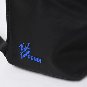 極美品 FENDI フェンディ カール・ラガーフェルド カーリト リュック バッグパック 7VZ016 ナイロン ブラック モンスター 中古 4a006985