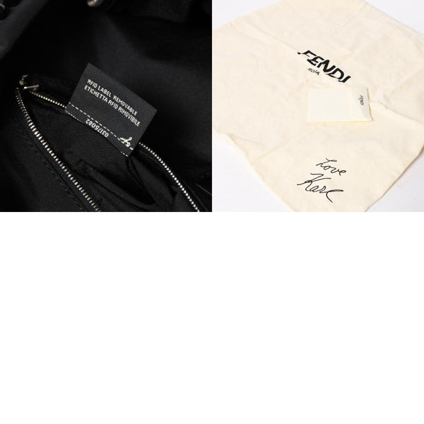 極美品 FENDI フェンディ カール・ラガーフェルド カーリト リュック バッグパック 7VZ016 ナイロン ブラック モンスター 中古 4a006985