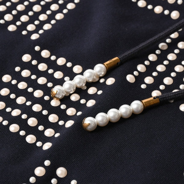 極美品 LOUIS VUITTON ルイヴィトン パーカー ダミエ 2024SS LVロゴ エンブロイダリー 刺繍 RM241 GOS HQY62W ネイビー サイズM 中古 4a007201