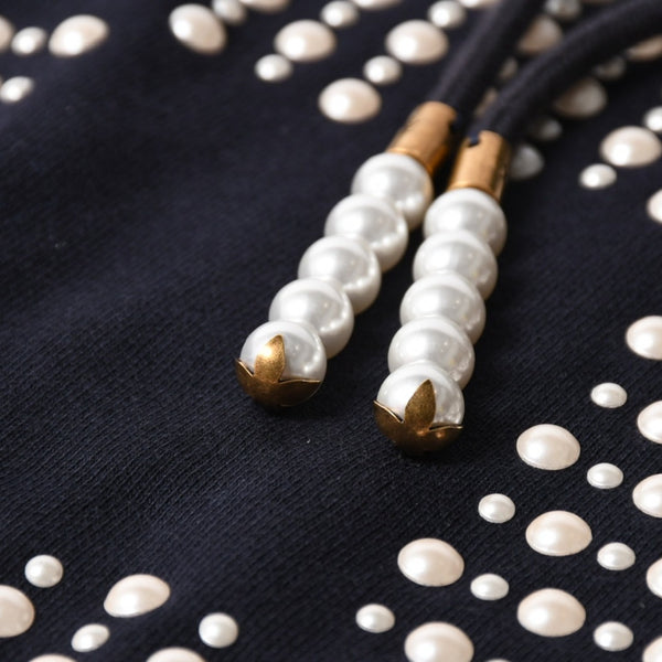 極美品 LOUIS VUITTON ルイヴィトン パーカー ダミエ 2024SS LVロゴ エンブロイダリー 刺繍 RM241 GOS HQY62W ネイビー サイズM 中古 4a007201