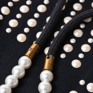 極美品 LOUIS VUITTON ルイヴィトン パーカー ダミエ 2024SS LVロゴ エンブロイダリー 刺繍 RM241 GOS HQY62W ネイビー サイズM 中古 4a007201