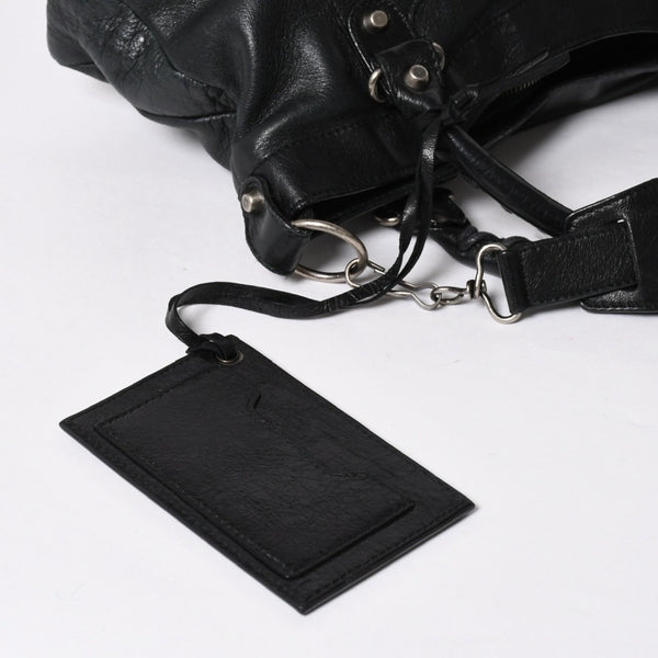 BALENCIAGA バレンシアガ ザ ファースト ハンドバッグ 103208 2WAY ショルダーバッグ ブラック レザー シルバー金具 美品 中古 4a007213