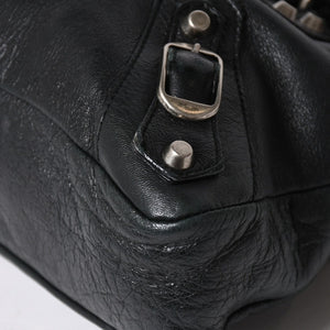 BALENCIAGA バレンシアガ ザ ファースト ハンドバッグ 103208 2WAY ショルダーバッグ ブラック レザー シルバー金具 美品 中古 4a007213