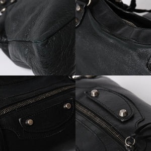 BALENCIAGA バレンシアガ ザ ファースト ハンドバッグ 103208 2WAY ショルダーバッグ ブラック レザー シルバー金具 美品 中古 4a007213