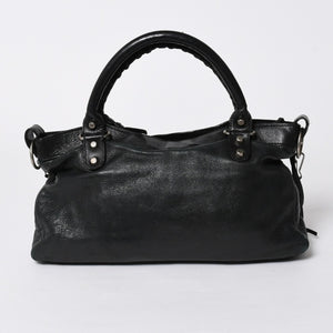 BALENCIAGA バレンシアガ ザ ファースト ハンドバッグ 103208 2WAY ショルダーバッグ ブラック レザー シルバー金具 美品 中古 4a007213