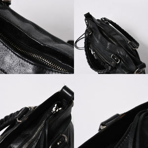 BALENCIAGA バレンシアガ ザ ファースト ハンドバッグ 103208 2WAY ショルダーバッグ ブラック レザー シルバー金具 美品 中古 4a007213