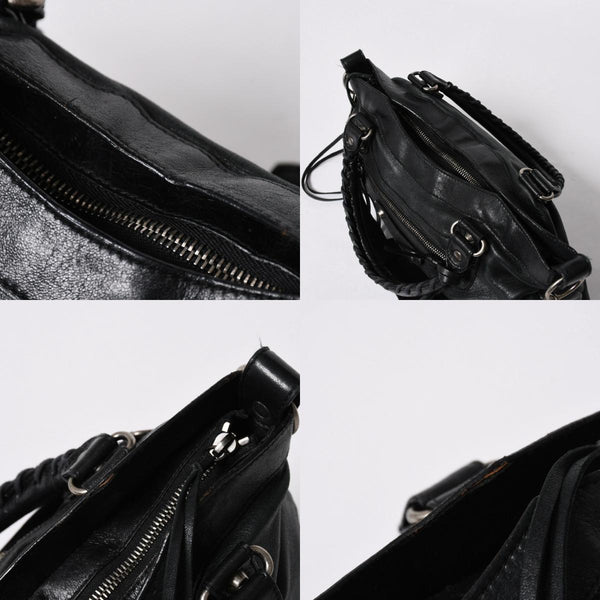 BALENCIAGA バレンシアガ ザ ファースト ハンドバッグ 103208 2WAY ショルダーバッグ ブラック レザー シルバー金具 美品 中古 4a007213