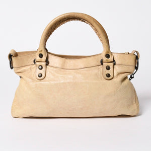 BALENCIAGA バレンシアガ THE FIRST ザ ファースト 2WAYバッグ 103208 レザー ベージュ ブラック金具 美品 中古 4a007063