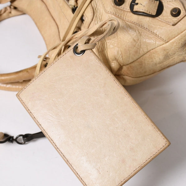 BALENCIAGA バレンシアガ THE FIRST ザ ファースト 2WAYバッグ 103208 レザー ベージュ ブラック金具 美品 中古 4a007063