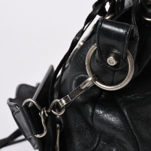 BALENCIAGA バレンシアガ ザ ファースト ハンドバッグ 103208 2WAY ショルダーバッグ ブラック レザー シルバー金具 美品 中古 4a007213