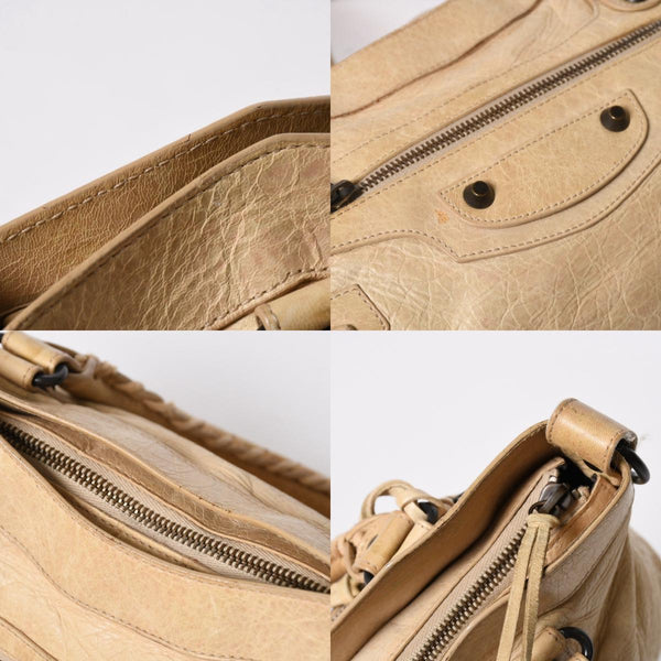 BALENCIAGA バレンシアガ THE FIRST ザ ファースト 2WAYバッグ 103208 レザー ベージュ ブラック金具 美品 中古 4a007063