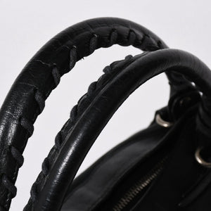 BALENCIAGA バレンシアガ ザ ファースト ハンドバッグ 103208 2WAY ショルダーバッグ ブラック レザー シルバー金具 美品 中古 4a007213