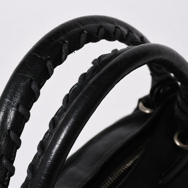 BALENCIAGA バレンシアガ ザ ファースト ハンドバッグ 103208 2WAY ショルダーバッグ ブラック レザー シルバー金具 美品 中古 4a007213