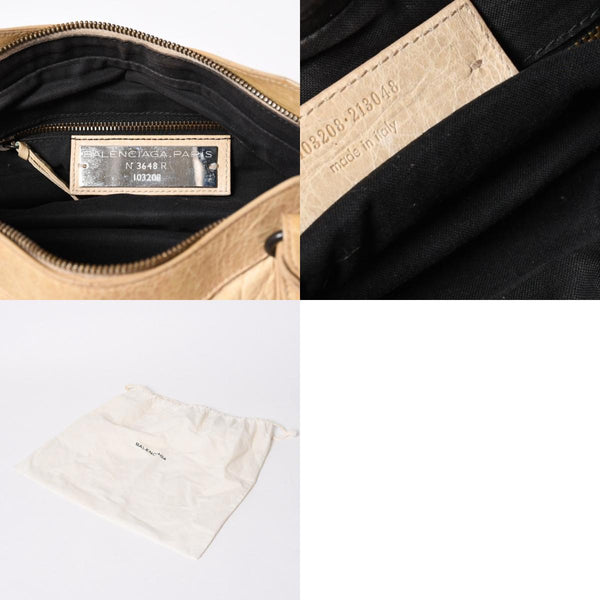 BALENCIAGA バレンシアガ THE FIRST ザ ファースト 2WAYバッグ 103208 レザー ベージュ ブラック金具 美品 中古 4a007063