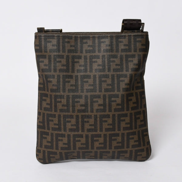 極美品 FENDI フェンディ ショルダーバッグ ズッカ柄 FFロゴ ブラウン ブラック ゴールド金具 7VA207-UZD 中古 4a006499