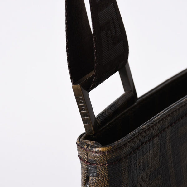 極美品 FENDI フェンディ ショルダーバッグ ズッカ柄 FFロゴ ブラウン ブラック ゴールド金具 7VA207-UZD 中古 4a006499