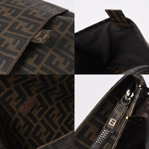 極美品 FENDI フェンディ ショルダーバッグ ズッカ柄 FFロゴ ブラウン ブラック ゴールド金具 7VA207-UZD 中古 4a006499