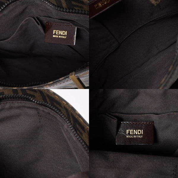 極美品 FENDI フェンディ ショルダーバッグ ズッカ柄 FFロゴ ブラウン ブラック ゴールド金具 7VA207-UZD 中古 4a006499