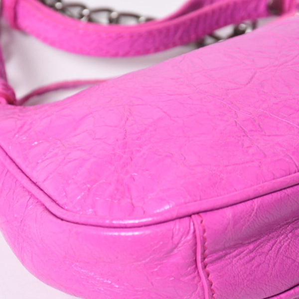 極美品 BALENCIAGA バレンシアガ Le Cagole ル・カゴール Mini Chain ミニ チェーン ショルダーバッグ ピンク 695814 中古 4a007218