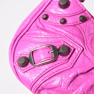 極美品 BALENCIAGA バレンシアガ Le Cagole ル・カゴール Mini Chain ミニ チェーン ショルダーバッグ ピンク 695814 中古 4a007218