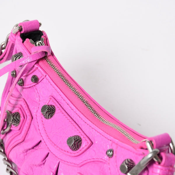 極美品 BALENCIAGA バレンシアガ Le Cagole ル・カゴール Mini Chain ミニ チェーン ショルダーバッグ ピンク 695814 中古 4a007218