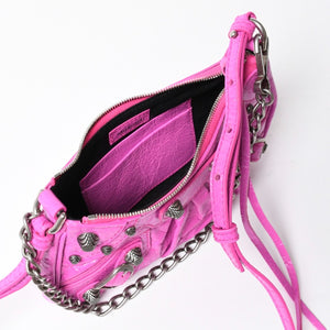 極美品 BALENCIAGA バレンシアガ Le Cagole ル・カゴール Mini Chain ミニ チェーン ショルダーバッグ ピンク 695814 中古 4a007218