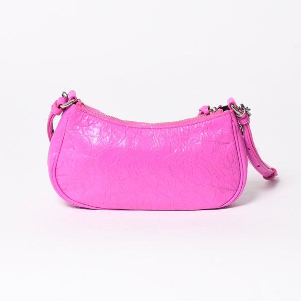 極美品 BALENCIAGA バレンシアガ Le Cagole ル・カゴール Mini Chain ミニ チェーン ショルダーバッグ ピンク 695814 中古 4a007218